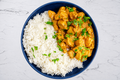 Poulet curry coco et riz blanc basmati