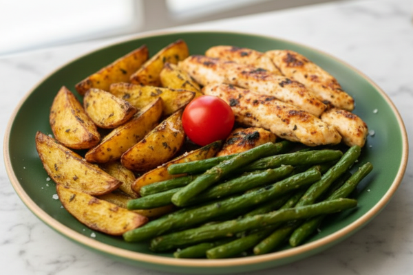 Potâtoes avec escalope de poulet