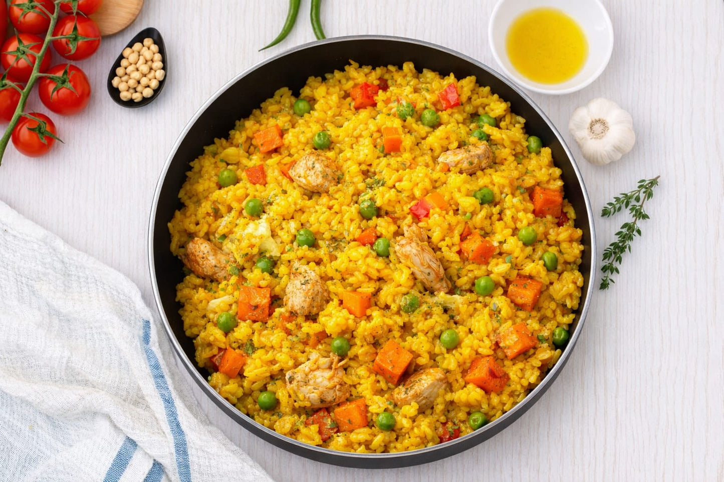 Riz safrané au poulet